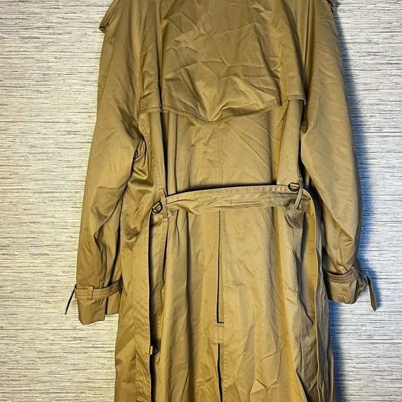 Vintage Austin Manor Belted Khaki Lined Trench Coat Size L (46) - Picture 8 of 8